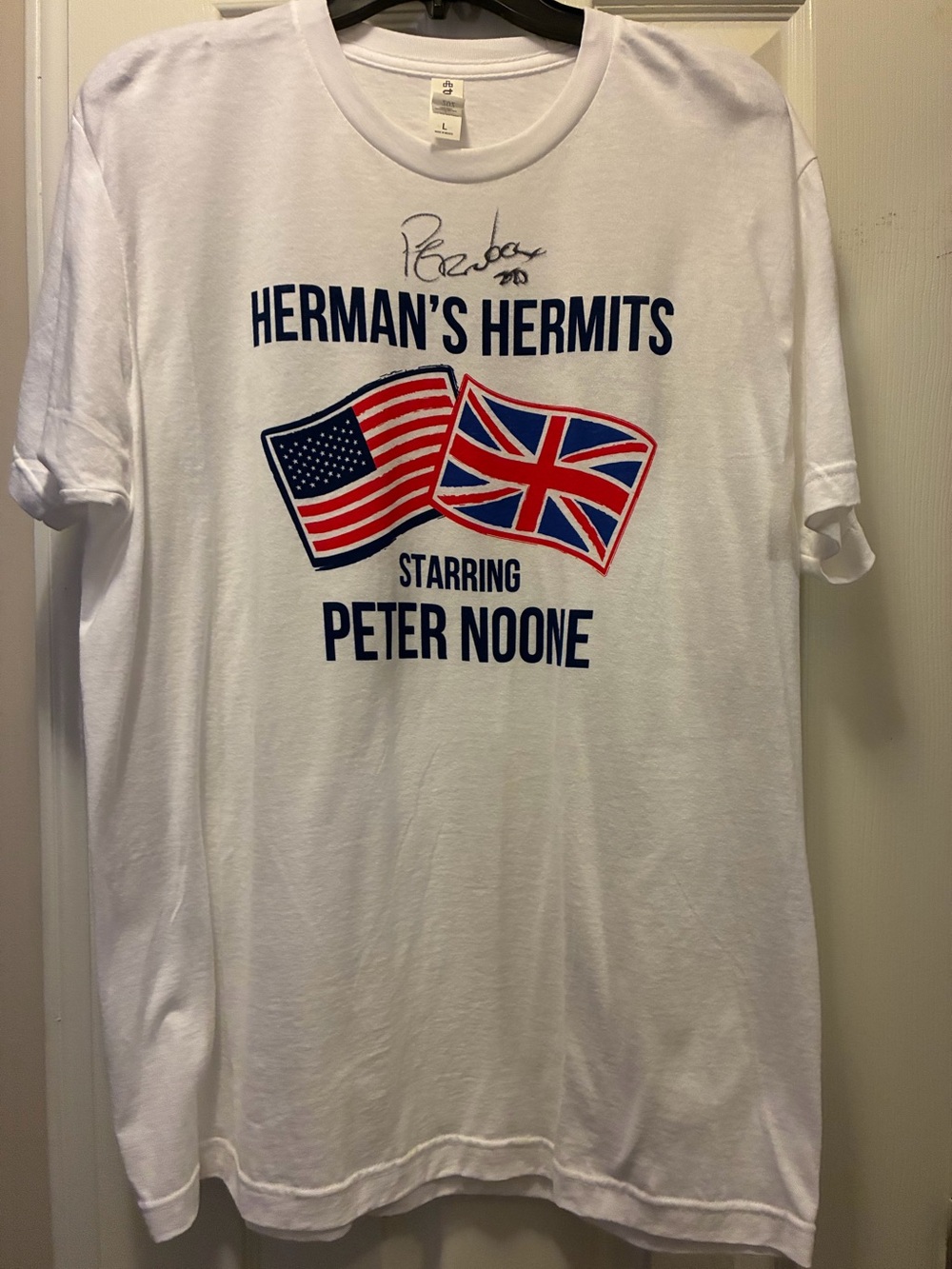 New: Herman's Hermits Peter Noone White Graphic Tee
